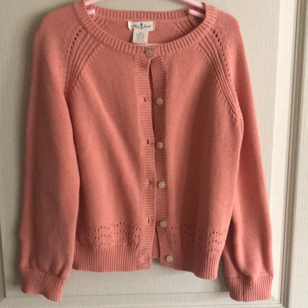 Olive Juice button down sweater - size Medium (5-6)- terra cotta color